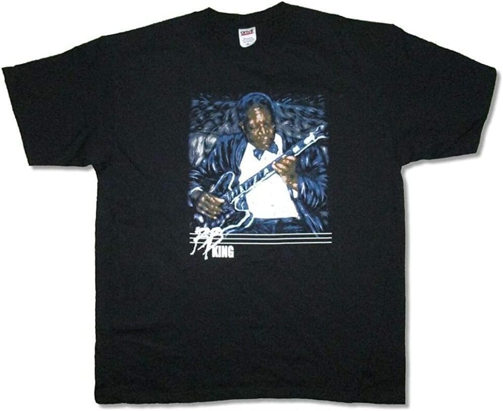 B.B. King Blue Portrait Tour Mens T Shirt Adult Bb King tee Black