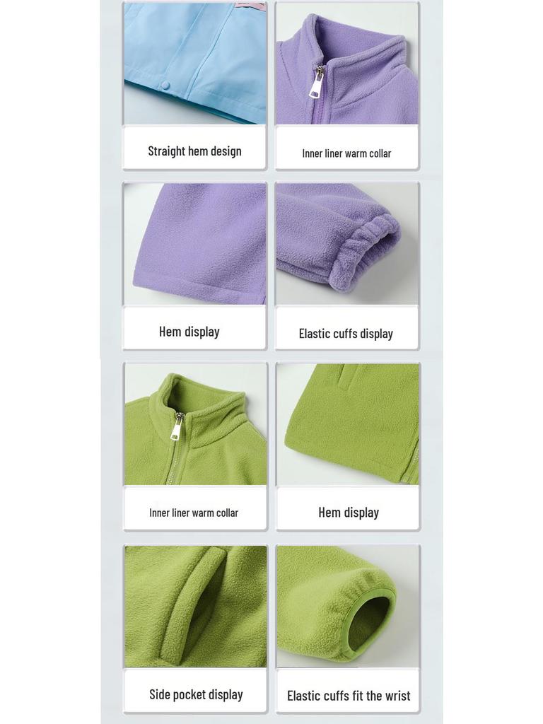 Kids' Thickened Ski Suit Set: Warm DuPont, Three-Proof Mountaineering Jacket for Boys & Girls, Primary School Students, Three-Piece.