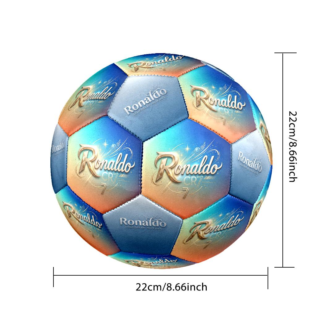 Ronaldo's Legendary Journey Size 5 Soccer Ball Machine-Stitched Indoor/Outdoor Training and Matches for Football Accessories