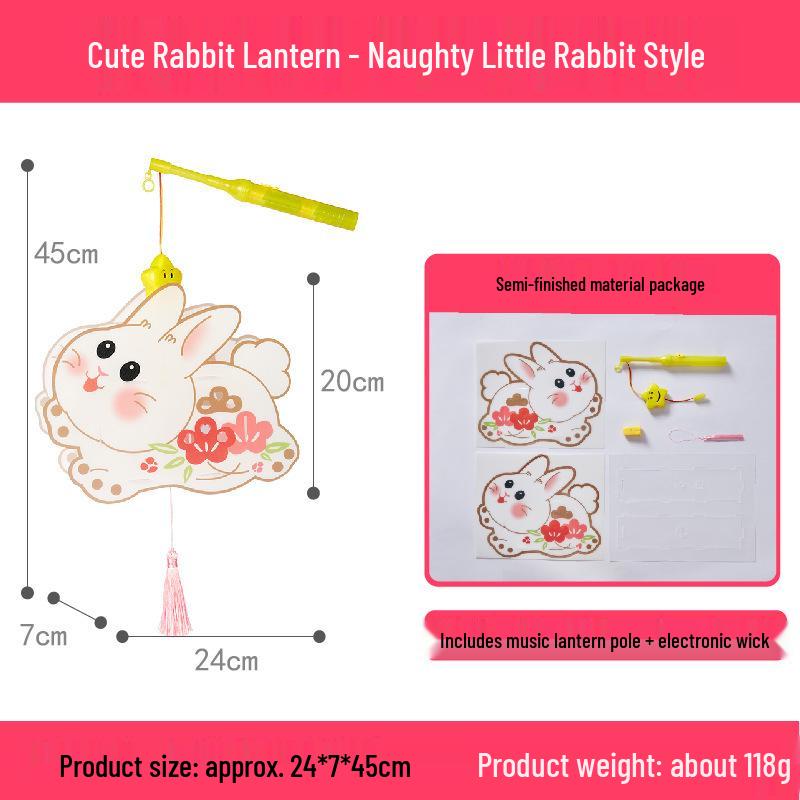 2026 Dragon Boat Festival DIY Cute Rabbit Lantern Craft Kit for Kindergarten