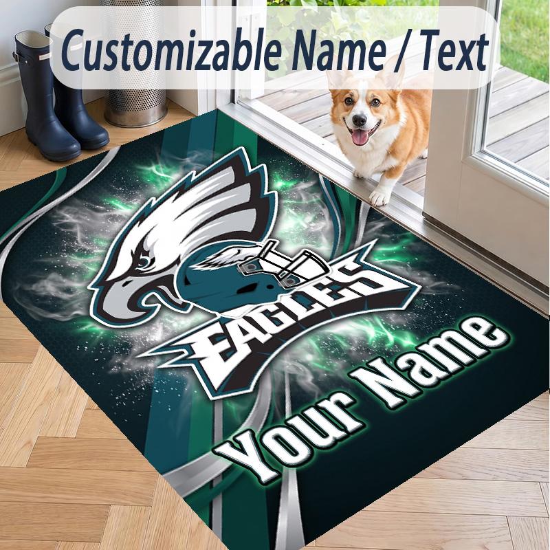 Custom Text Printed Rug Philadelphia Eagles Non Slip Floor Carpet For Home Room Decor