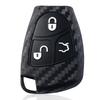 New Carbon Fiber Silicone Car Key Case For Mercedes Benz C B E R Class Gl Cls Clk Slk W203 W211 W204 3Bnt Remote Key Cover