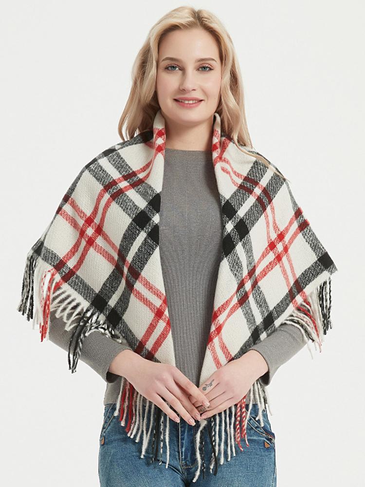 Imitation Cashmere Women Scarf Winter Plaid Fringed Scarve Pashmina Mujer Female Echarpe Hiver Foulard Bufanda Thick Wrap Shawls
