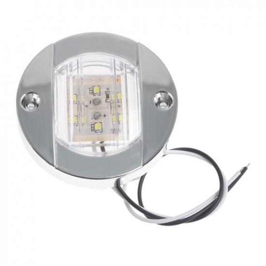 4 White Round LED Stern Transom Lights Cabin Deck Courtesy Light for Boat