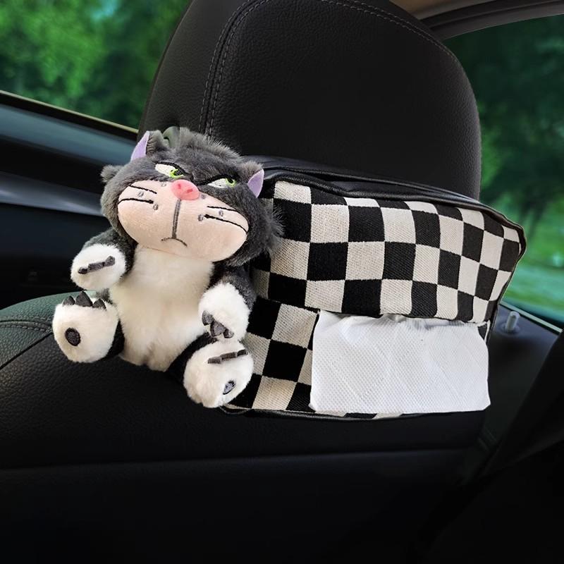 Car Hanging Tissue Box Lucy Cat Car Decoration Goods Supplies Cute Girls New Car Gift Car Accessories Interior Decorations