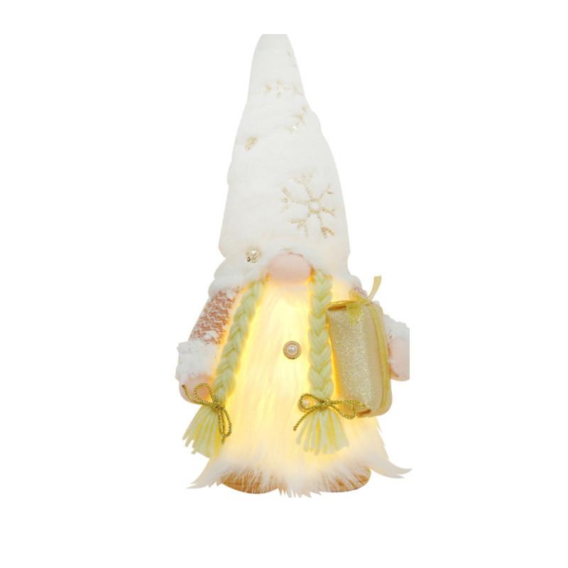Glowing Gnome Christmas Xmas Light Up Doll Sequin Faceless Dwarf Led Decor