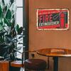 Vintage Fire Extinguisher Metal Sign Retro Garage Wall Decor Industrial Pub Bar Man Cave Plaque