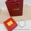 2025 Exquisite Sterling Silver Lotus Bracelet with Crystal White Cat Eye Beads - Luxurious Women's Hand Jewelry