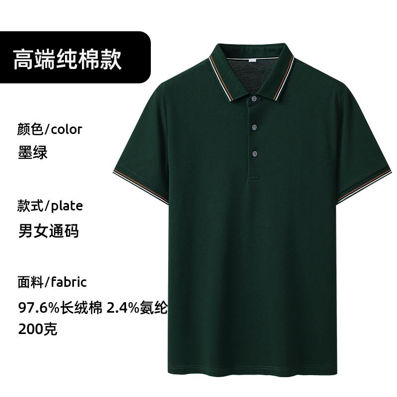 High-end Cotton T-shirt Polo Shirt Printing Logo Cold Silk Cool Short-sleeved Overalls Workwear Embroidery Custom-made