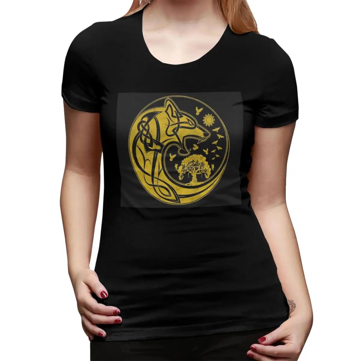 

Viking Loki Son Fenrir TShirt for Women Round Neck Streetwear T Shirts Womens Short Sleeve Summer Clothes Tops 4XL