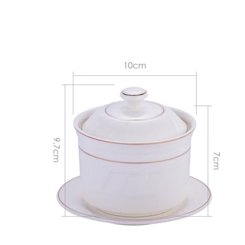 Набор керамических супниц с золотой каймой