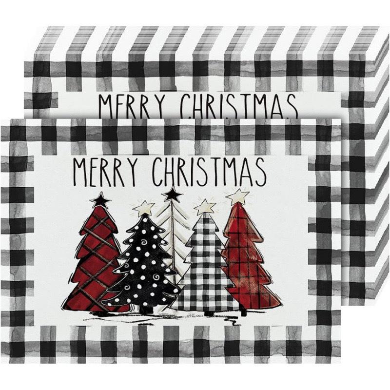 Cross-Border Bestseller Christmas Linen Placemat - Festive Letters & Colors for Restaurant Decoration