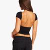 European and American Sexy Gyaru Short Sports T-shirt Women Fitness Short sleeve Large Backless Breathable Tight Yoga Clothes With Chest Pad