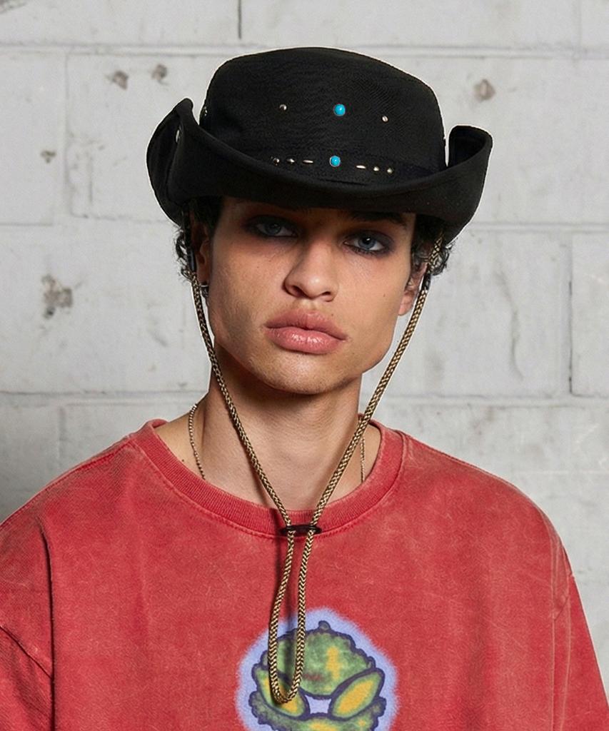 HOODHOOD Studded Boonie Hat Black
