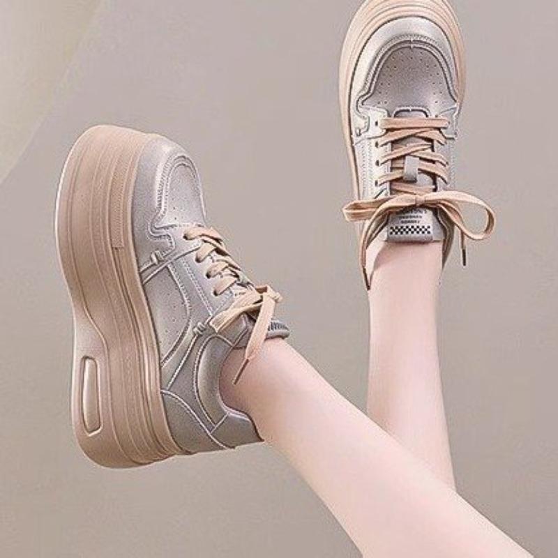 Casual Sports Platform Single Shoes Women's Autumn New Versatile Fashion Casual Style Heightening Muffin Board Shoes