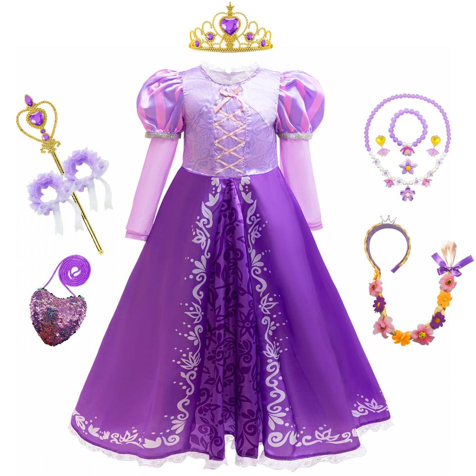 Rapunzel Princess Dress for Girls Purple