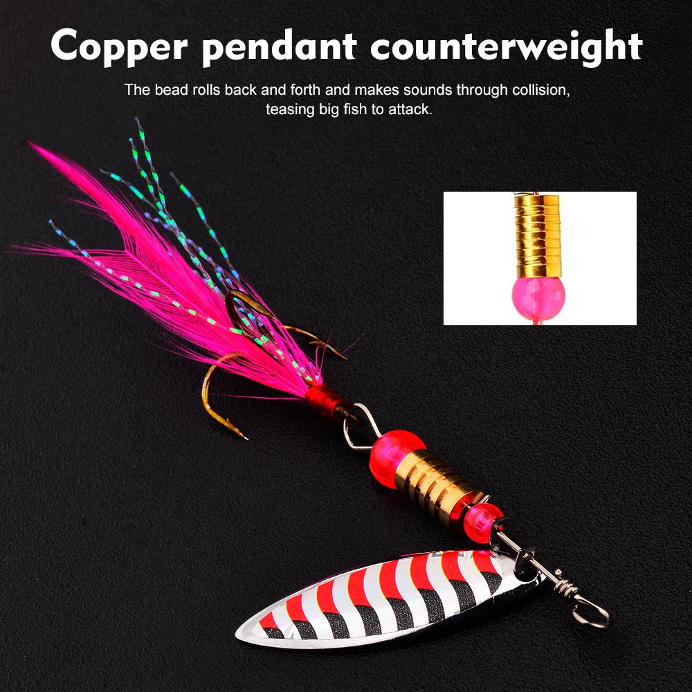 Rotating Metal Spinnerbait Fishing Lure Set in Box