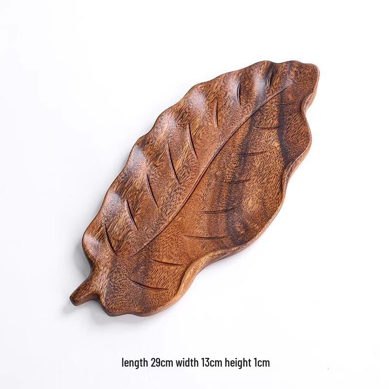 Abay Handmade Walnut Wood Leaf Serving Tray