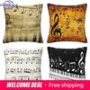 Home Decor Music Notes Piano Keys Pillow Covers Pattern Cushion Cover Suitable For Sofa Bedroom Car Pillow Cover