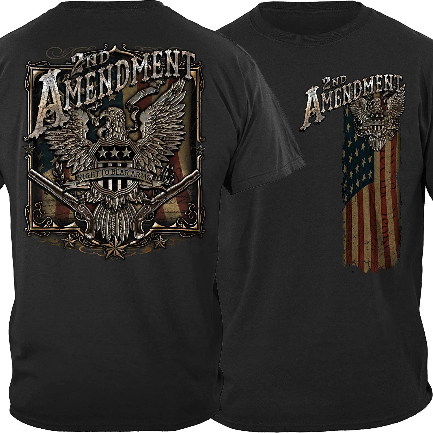 

Personalized 2nd Amendment Patriotic T Shirt New 100% Cotton Short Sleeve O-Neck T-shirt Casual Mens Top - Men s Summer Cotto... S разноцветный