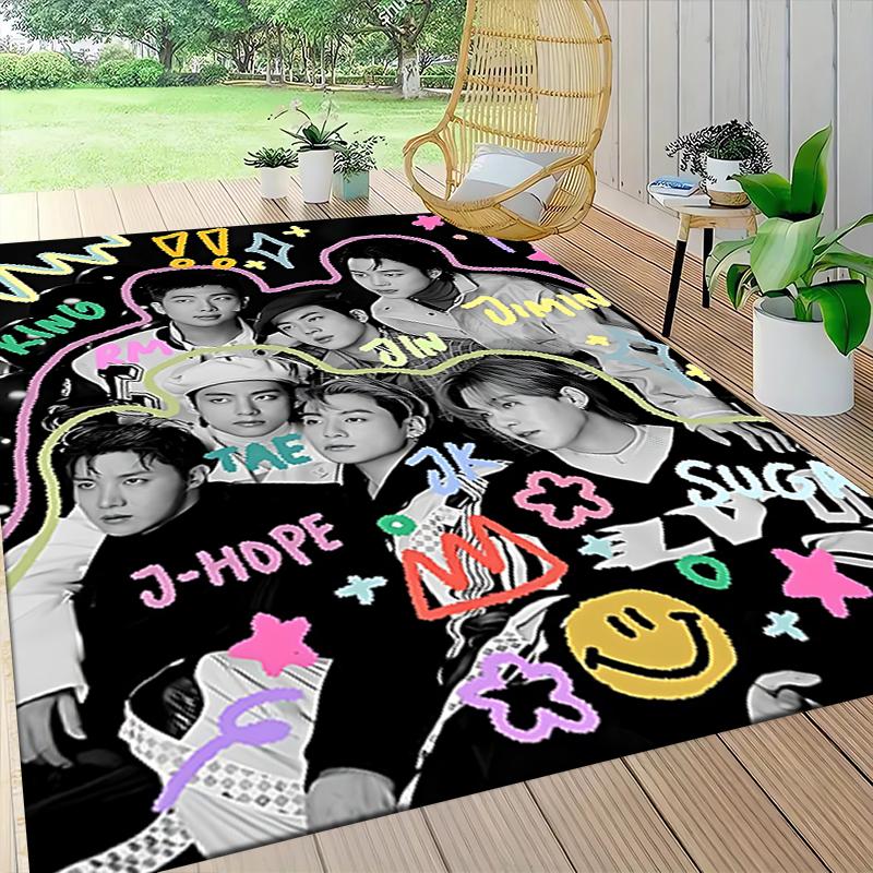 Kpop Stars Collage Carpet Rug Soft Washable Antislip Home Living Room Sofa Mats Personalized Christmas Rug