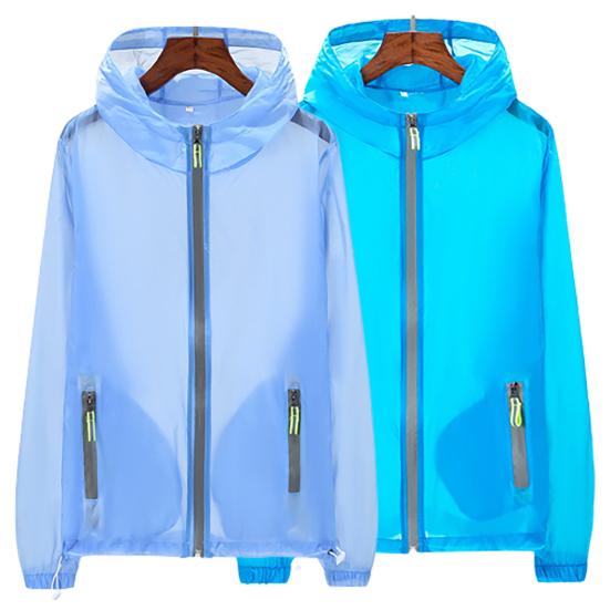 Sun Protection Jacket Reflective Strip Hooded Zipper Pockets Long Sleeves Smooth Anti-UV Thin Fishing Camping Men Summer Outdoor Coat Men Clothes