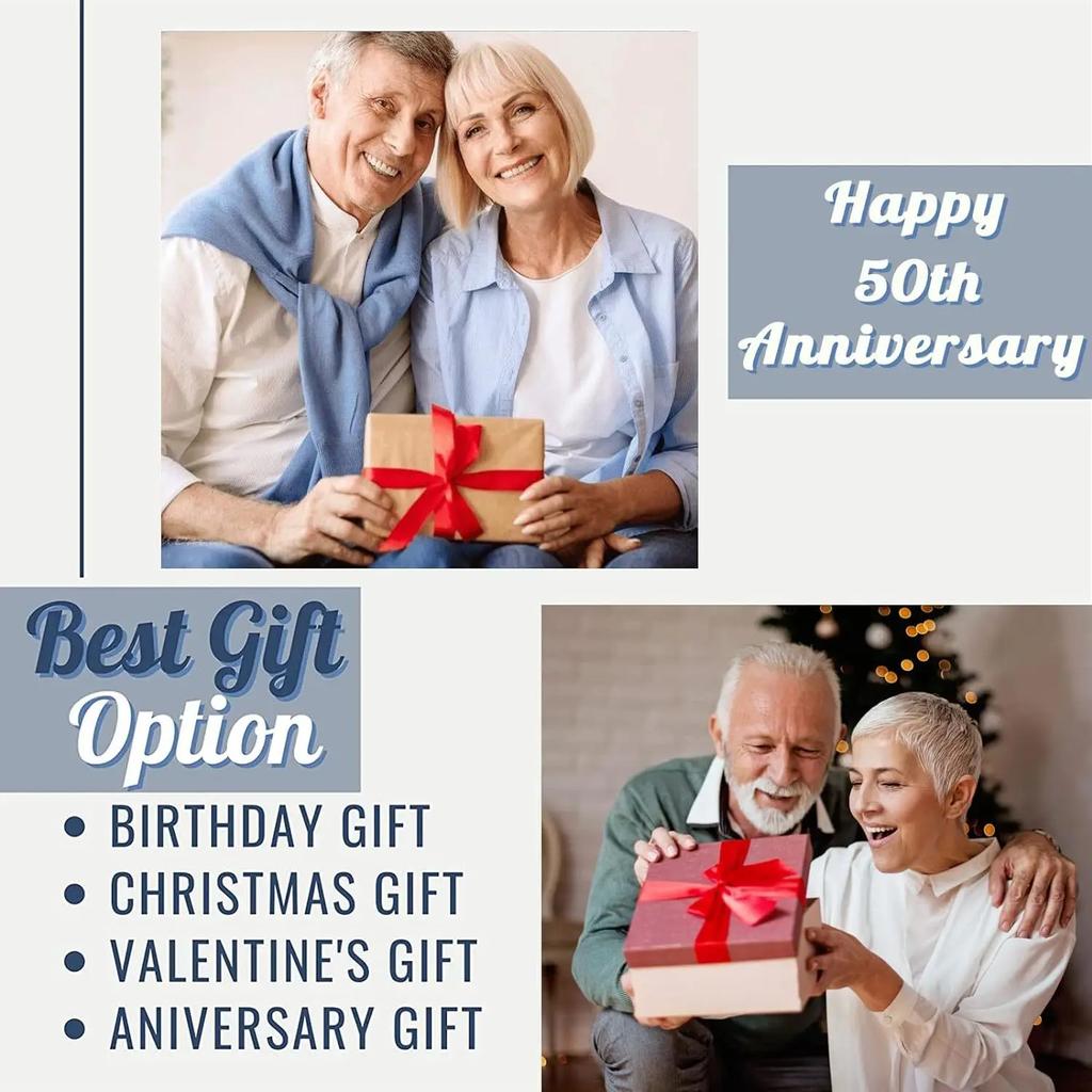 50th Anniversary Gift, 50th Anniversary Golden Wedding Day Couple Gift for Parents and Grandparents, Gift for Husband and Wife