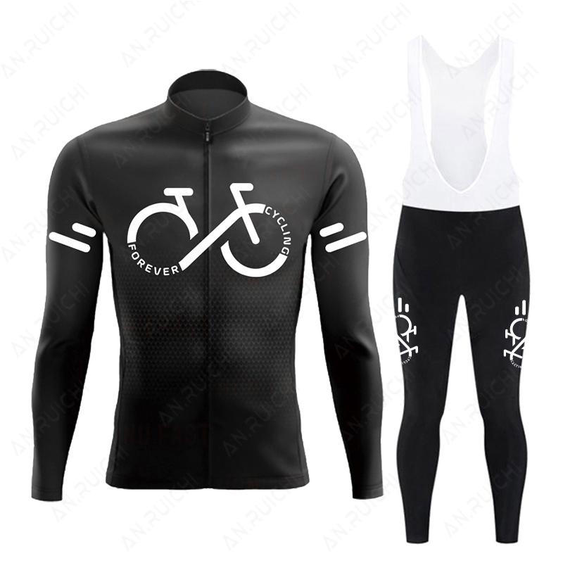 Fluorescent Color  Long Sleeve Cycling Clothing MTB Bike Uniform Maillot Ropa Ciclismo Men Bicycle Wear 2026 Autumn Breathable Cycling Suit Set