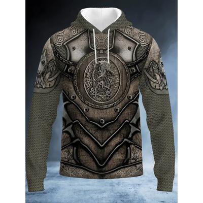 Men's Hoodie Autumn Casual Long Sleeve Hooded Top Viking Printing Outdoor Fashion Swertshirt Man Pullover Oversized Clothing