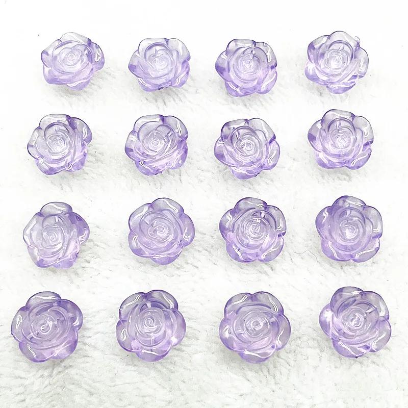 15pcs 20mm Colour Rose Flower Acrylic Loose Spacer Beads for Jewelry Making DIY Bracelet Accessories