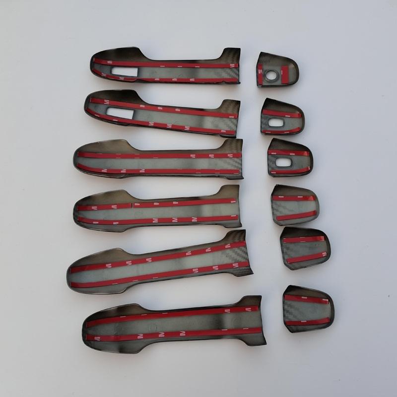 For Toyota Sienta XP170 2015- ABS Carbon Fiber Luxury Suit Side Car Door Handle Cover Trim Molding Sticker Accessories