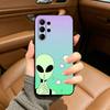 Cute Cartoon Alien Soft Silicone Case for Samsung S25, S24, S21, S22, S23, S30, Ultra, S20, Plus, FE, Lite-Black