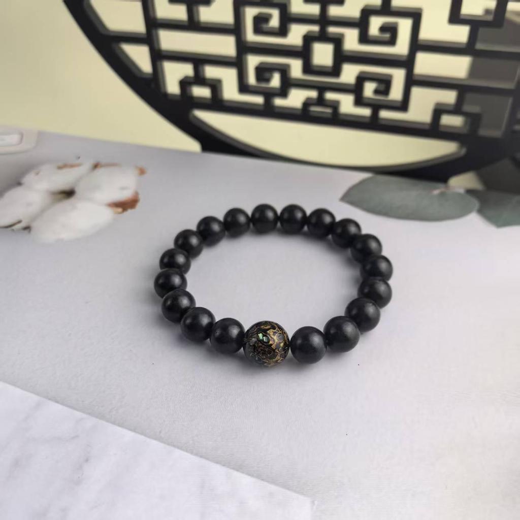 Mixed Incense Beads Bracelet with Lacquer Beads - Unisex Chinese National Style, Collectible Buddhist Beads, Hand-Playing Bracelet