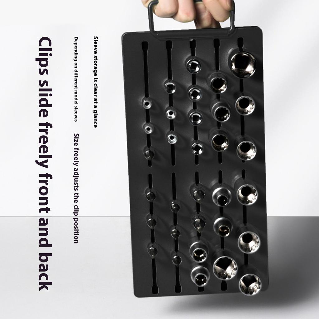 Industrial Magnetic Socket Rack Metal Tool Holder Support Compact Workshop Organizer Anti Slip Durability Construction