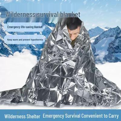Emergency Thermal Survival Blanket - Outdoor Anti-Freeze, Wilderness First Aid, Aluminum Film, Cold-Proof, Multipurpose Travel.