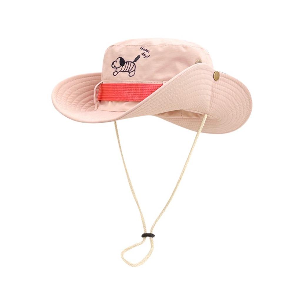 Big Brim Western Cowboy Hat Visor Sunscreen Fisherman Hat Retro Puppy Bucket Hat  Women