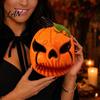 Smooth Texture Pumpkin Mask Halloween Face Mask, Scary Lantern Party Comfortable Horror Cosplay Breathable Costume Props for Secret Room Games Durable