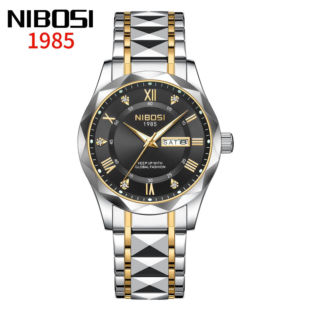 Nibosi Nibbs Fashion Casual Quartz Watch Luminous Double Calendar Men'S Waterproof