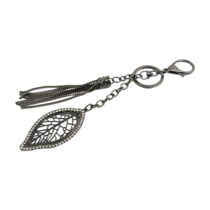 Stylish Women Bag Keychain Pendant with Unique Plant Leaves Handmade Decoration