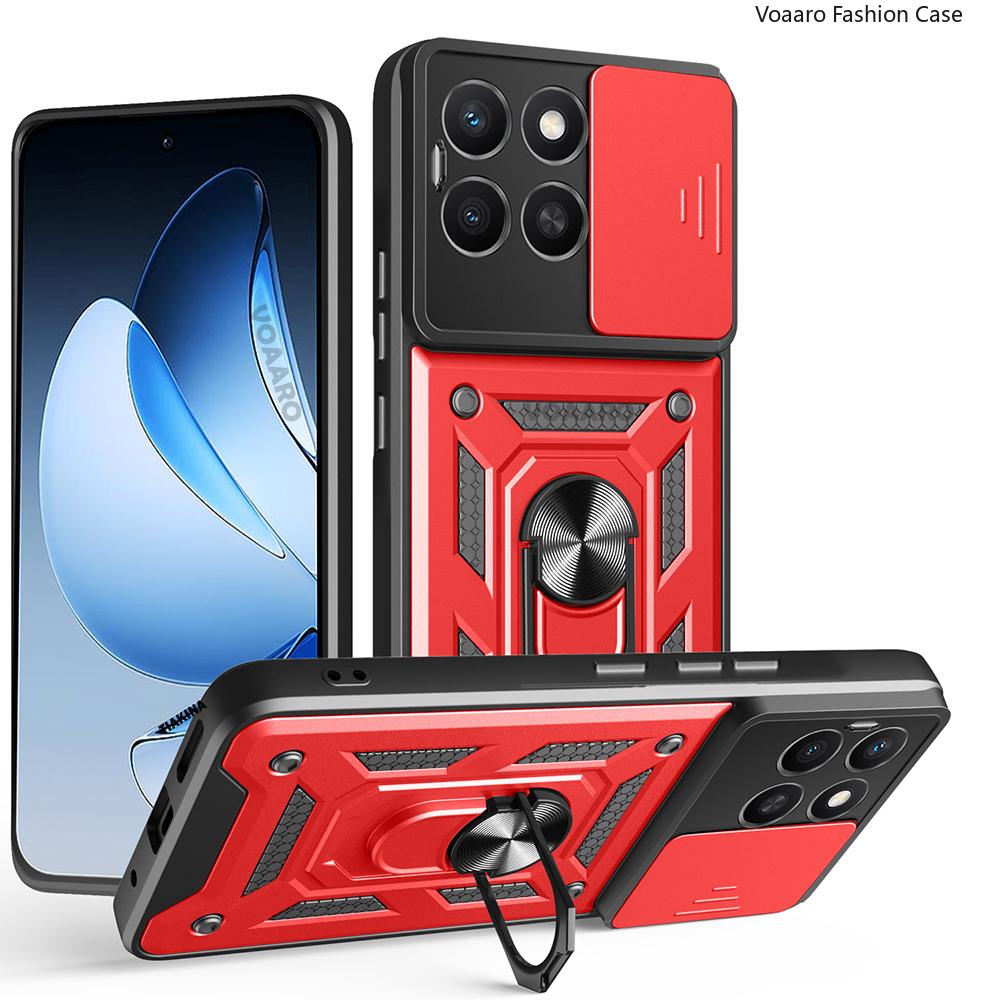 Slide Lens Armor Funda for Honor X6C 4G Case for Honor X8C X7C X5B X5 Plus Case Magnetic Ring Stand Holder Shockproof Cover