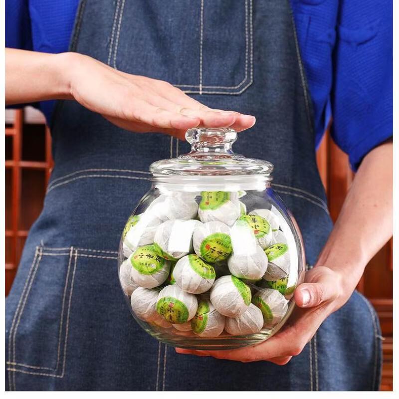 ZISIZ Spherical Thick Glass Sealed Storage Jar