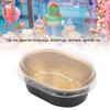 10Pcs Disposable Oval‑Shaped Aluminum Foil Cake Baking Cup Mold with Lid Kitchen Accessory(Gold )