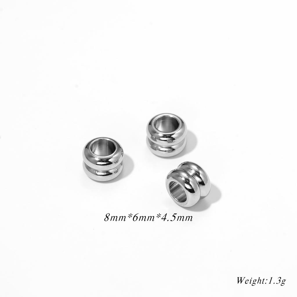 Wholesale 20pcs 2.5/3/4/5/6mm Stainless Steel Big Hole Loose Beads Spacer Beads for DIY Jewelry Making