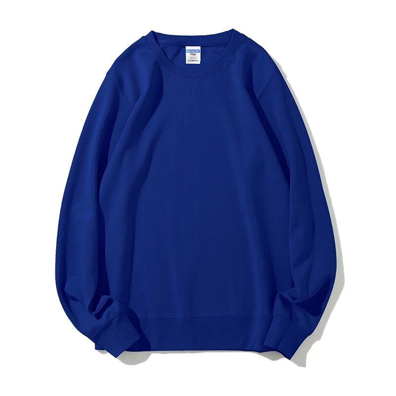 Cross-border round neck healthy cotton casual sweater pullover loose top printed logo trendy fashion long sleeve T-shirt autumn