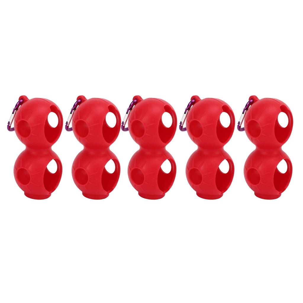 5Pcs Golf Ball Silicone Double Case Cover Portable Golf Ball Protective Holder Cover Red