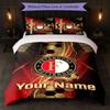Feyenoord Individueller Name Text Bettwäscheset 1 Bettbezug+2 Kissenbezüge Fußball Logo Personalisierte Geschenkidee für Besondere Anlässe Schlafzimmerdekoration