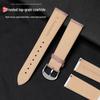 Lychee Pattern Genuine Leather Watch Strap - Soft, Breathable, Quick Release, Double-Sided Cowhide for Men & Women
