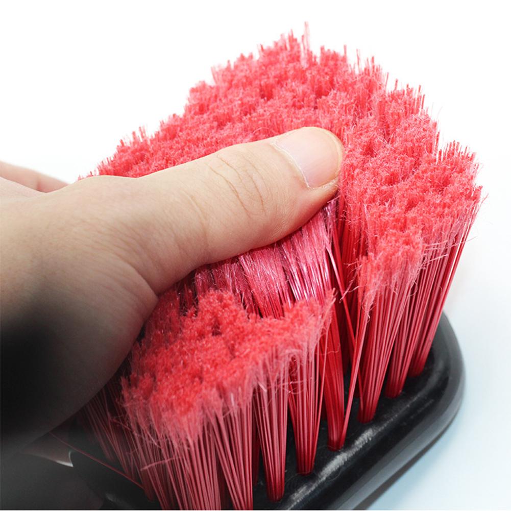 Car  Soft  Bristled  Brush Long-handled Red Hair Brush Red Head Wheel Cleaning Brush Cleaning Tool