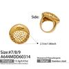 Vintage Hollow Stainless Steel Rings for Women Gold Plated Interwoven Textured Chunky Ring Statement Bold Keeper Rings