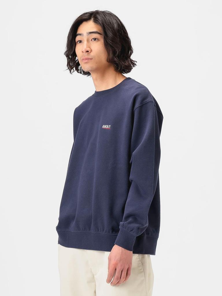 B:MING LIFE STORE by BEAMS "ABOUT" Embroidered Crew Neck Sweatshirt, Men's, Navy, L_92130453147